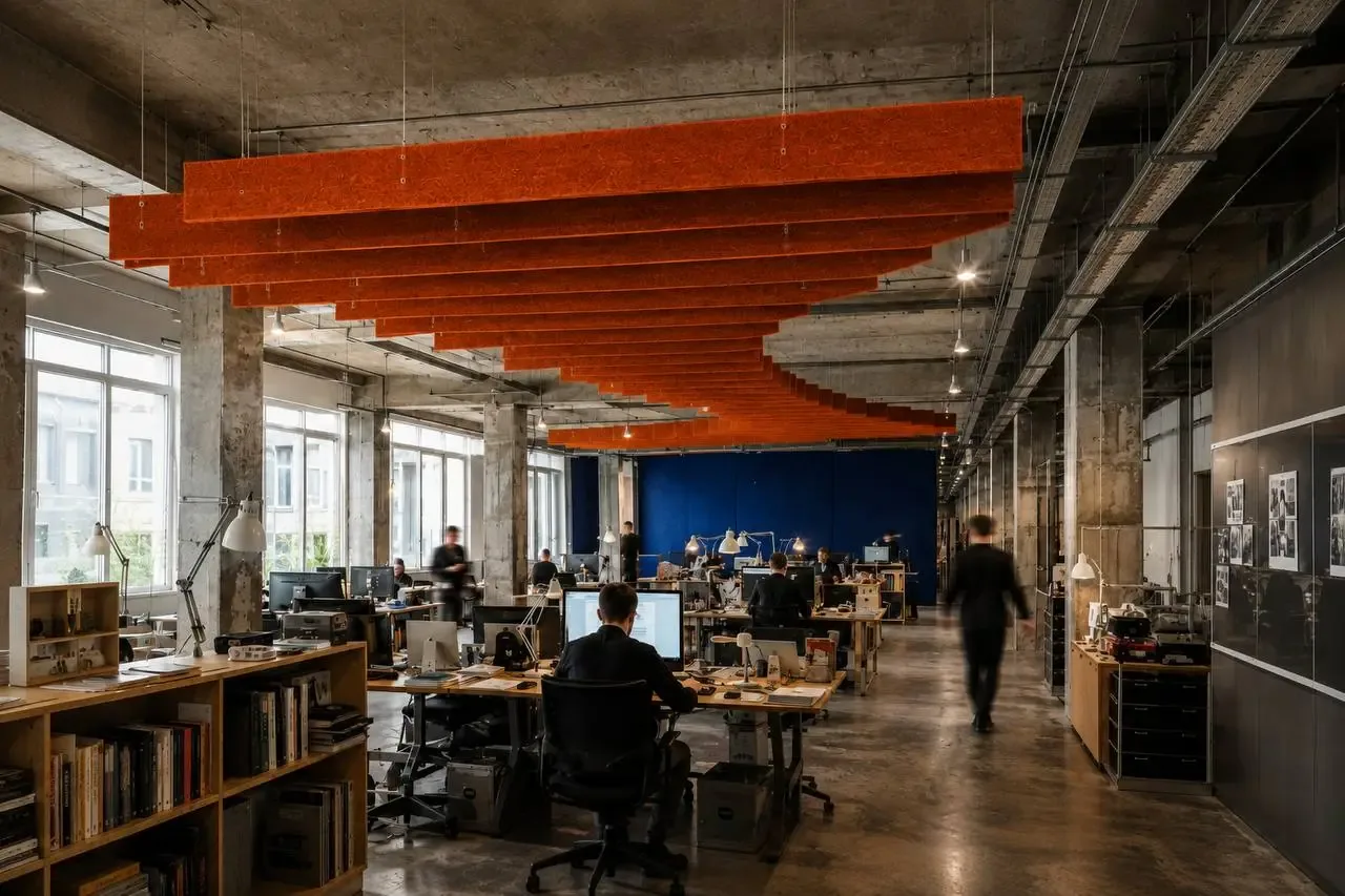 Acoustic installation in a workplace